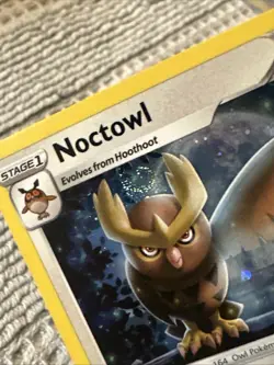 SWIRL HOLO Noctowl Holo Black Star Promo SWSH027 NM Pokemon Card - Image 3