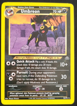 Umbreon 32/75 Neo Discovery Rare Pokemon Card NM - Image 1