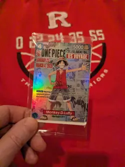 One Piece Monkey D. Luffy US Voyage College Basketball Card Rutgers 1/23 IN HAND - Image 1