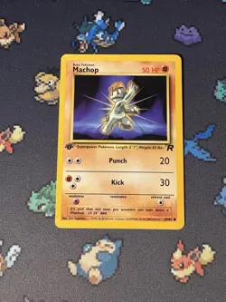 Pokemon Cards Machop 59/82 Team Rocket FIRST EDITION WOTC - (LP) - Image 1