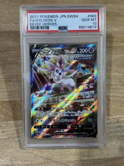 2021 POKEMON JPN SWORD & SHIELD EEVEE HEROES #083 SYLVEON V PSA 10 FREE SHIP - Image 1
