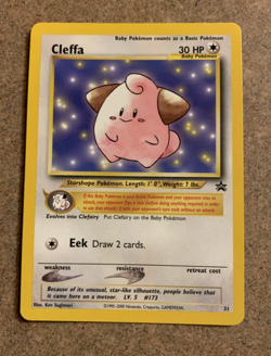 2001 CLEFFA BLACK STAR PROMO #31 POKEMON TCG NM - Image 1