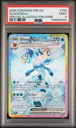 2025 POKEMON PRE EN-PRISMATIC EVOLUTIONS #150 GLACEON EX PSA 9 - Image 1
