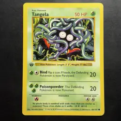 Pokemon Vintage 1st Edition Tangela 066/102 Base Set (Shadowless) Wotc 1999 - Image 1