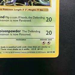 Pokemon Vintage 1st Edition Tangela 066/102 Base Set (Shadowless) Wotc 1999 - Image 4