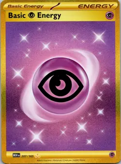 Basic Energy 207/165 (Psychic) Gold Secret Rare Near Mint Holo Pokemon - Image 1