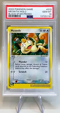 Pokemon Meowth #013 Holo - 2003 Black Star Promo - PSA 10 💎 GEM MINT! - Image 1