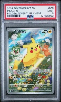 2024 Pokemon Black Star Promo #088 Pikachu Paldea Adventure Chest PSA 9 EN SVP - Image 1