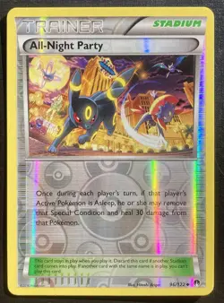 All-Night Party 96/122 Pokemon Breakpoint Reverse Holo Uncommon TCG LP - Image 1