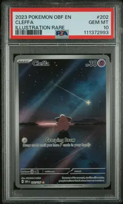 2023 POKEMON OBF EN-OBSIDIAN FLAMES ILLUSTRATION RARE #202 CLEFFA PSA 10 - Image 1