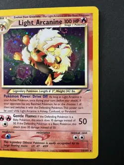 2002 Pokemon Light Arcanine Neo Destiny Holo 12/105 Unlimited - Image 3