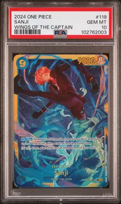 PSA 10 - 2024 ONE PIECE WINGS OF THE CAPTAIN 119 Sanji SEC (English) - Image 1