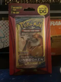 Pokemon Sun and Moon 3 Card Blister Pack Unbroken Bonds - Image 1