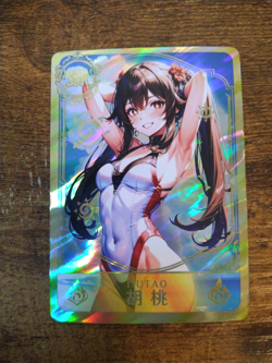 SSR Beautiful Waifu Card - Hutao - Goddess Story Genshin Impact FOIL - Image 1