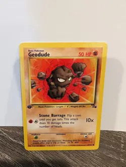 Geodude 47/62 1st Edition Fossil Pokemon Card NM-Mint First - Image 1