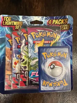 Pokemon TCG Lightning Set 4 Packs + 1 Bonus Card! Brand New/Sealed Fusion Strike - Image 1