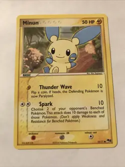 Minun - 12/17 - Pokemon Card Pop Series 1 Promo Common - NM - Image 1