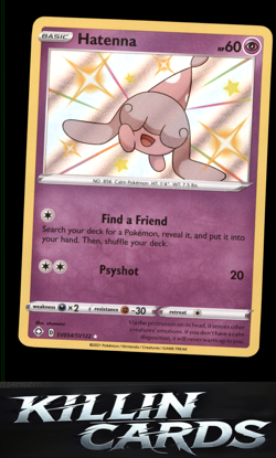 Hatenna SV054/SV122 Pokemon Shiny Holo Rare Shining Fates: Shiny Vault Card NM - Image 1