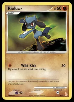 Riolu 6/61 Pokemon Card Manaphy & Lucario 60 HP Lightly Played AD - Image 1