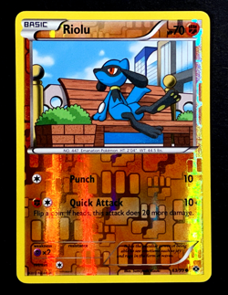 2012 Pokemon RIOLU Next Destinies REVERSE HOLO Foil Black & White Set Card 63/99 - Image 1