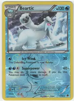 Beartic Reverse Holo #31 Emerging Powers Pokemon Card Uncommon - Image 3