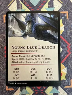 MTG Commander Legends: Battle for Baldur's Gate Young Blue Dragon Art Card NM/M - Image 2