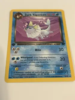 French Pokemon Card Aquali Obscur 1st Edition 45/82 (Dark Vaporeon) LP-MP - Image 1
