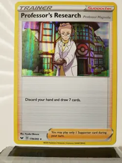 HOLO Professor's Research 178/202 NM / M - RARE Sword Shield Pokemon Card - Image 1