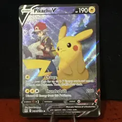 Pokemon TCG Pikachu v TG16/TG30 Lost Origin 2022 Full Art Holo Ultra Rare Card - Image 1