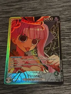 One Piece Card Game Perona OP06-021 Leader Alt Art Foil Wings of the Captain NM - Image 4