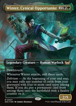 x1 Winter, Cynical Opportunist - Foil - Borderless M MTG Commander: Duskmourn: H - Image 1