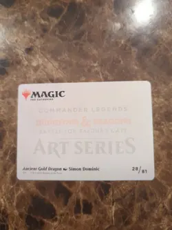 Mtg Art Series Ancient Gold Dragon Battle For Baldur's Gate - Image 2