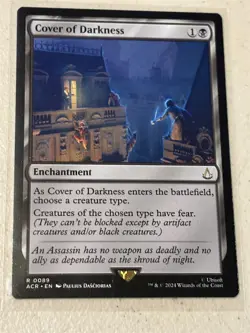 mtg Cover of Darkness, rare enchantment, Assassin's Creed, unplayed - Image 1