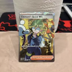 Pokemon Card Clemonts Quick Wit (229/191) Surging Sparks Ultra Rare ✅NM/M✅ - Image 1