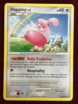 2009 Pokemon, Platinum, #76/127 Happiny Lv. 5, Common - Image 1