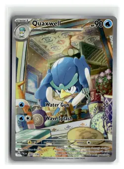 Quaxwell Illustration Rare Water Holo SV02: Paldea Evolved #207/193 [NM] Pokemon - Image 1