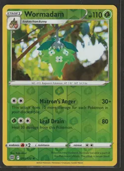 WORMADAM 010/172 BRILLIANT STARS POKEMON (REVERSE HOLO, NM) - Image 1