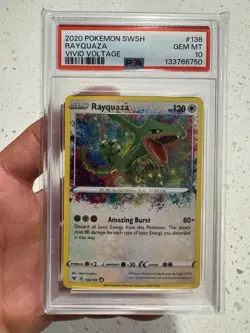💎PSA 10 GEM MINT 2020 Pokemon Vivid Voltage RAYQUAZA #138 Amazing Rare Holo - Image 1