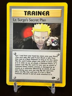 Pokemon Lt. Surge's Secret Plan 107/132 Gym Challenge Rare LP - Image 1