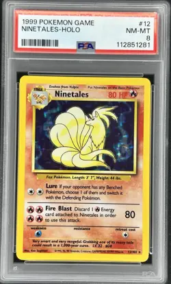 PSA 8 Ninetales Holo Rare Base Set 12/102 Pokemon TCG - Image 1