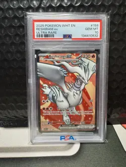 2025 Pokemon White Flare Reshiram EX Ultra Rare PSA 10 - Image 1
