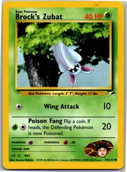 Brock's Zubat (74) - Gym Heroes 074/132 - Common - NM Pokemon TCG - Image 1
