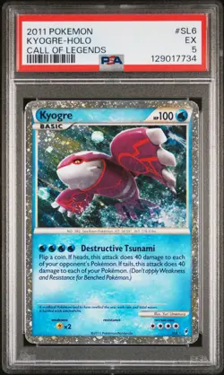 2011 POKEMON CALL OF LEGENDS #SL6 KYOGRE-HOLO PSA 5 - Image 1