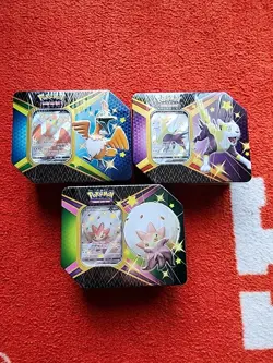 Pokemon Shining Fates V Tins Set Of 3 Tins Boltund, Eldegoss, & Cramorant SEALED - Image 1
