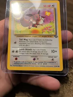 Pokemon Eevee 51/64 Jungle Unlimited Regular English Common Basic 50 HP TCG - Image 4