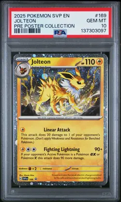 2025 POKEMON SVP EN-SV BLACK STAR PROMO #169 JOLTEON PSA 10 - Image 1