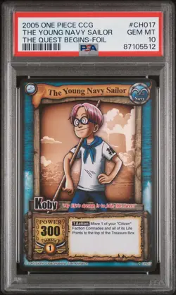 2005 One Piece Koby Young Navy Sailor Foil - PSA 10 - The Quest Begins - POP 2! - Image 2