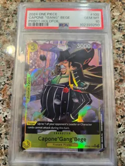One Piece 2024 CCG Capone "Gang" Bege PRB01-Holofoil PSA 10 OP04-100 - Image 1