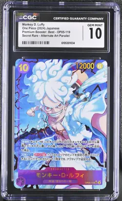CGC 10 GEM MINT Japanese One Piece 2024 MONKEY D. LUFFY OP05-119 PRB01 ALT MQ - Image 1