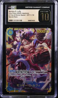 CGC 10 PRISTINE Japanese One Piece 2025 Monkey D. Luffy OP11-118 Fist MQ - Image 1